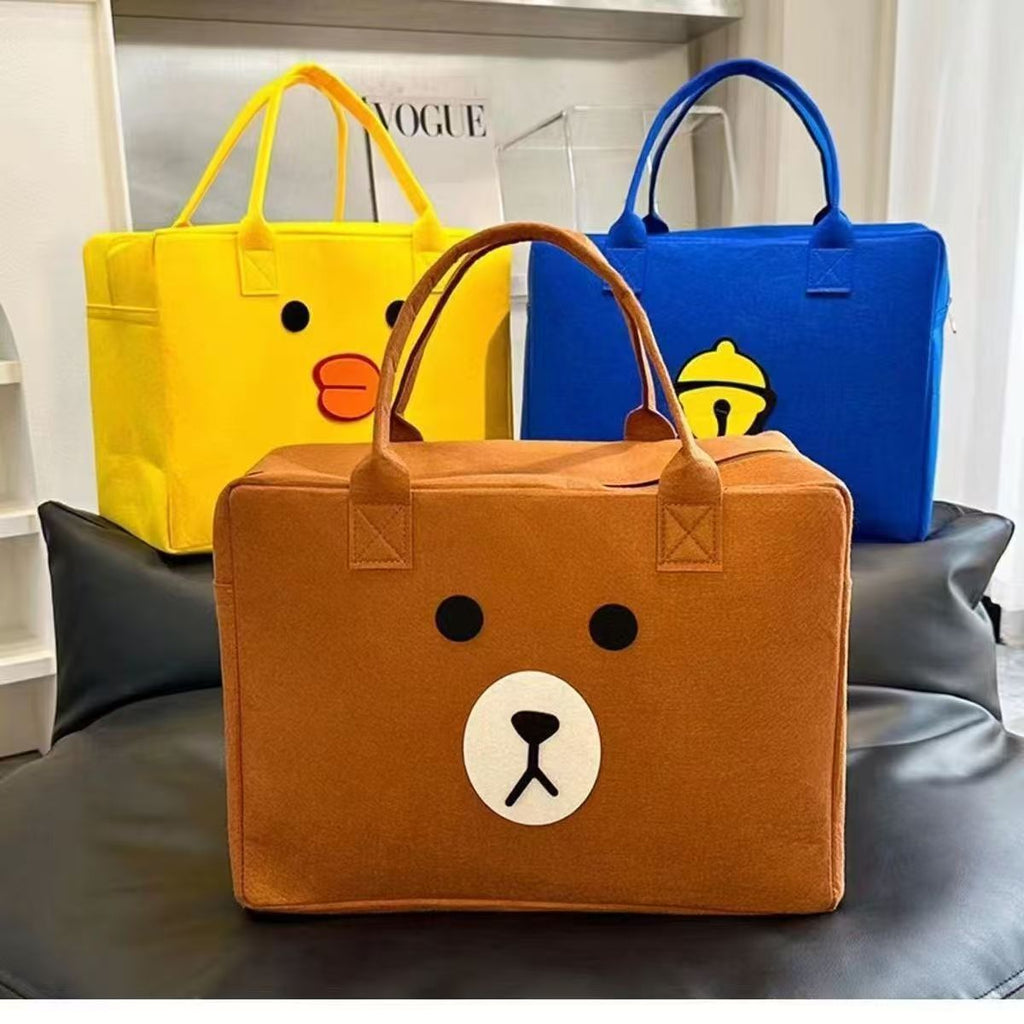 Cartoon Felt Travel Bag Lightweight